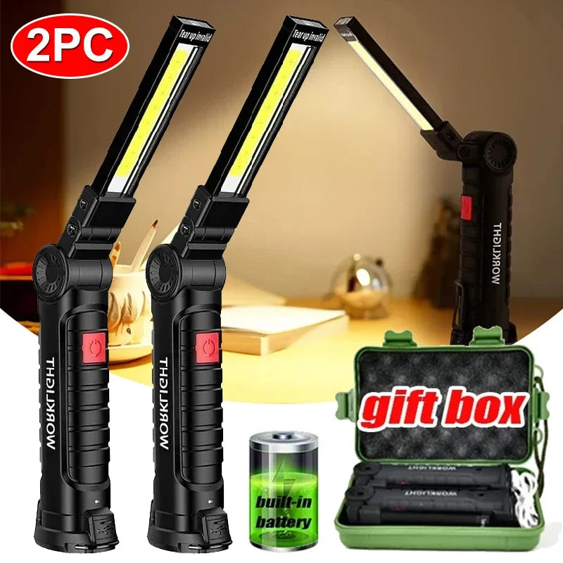 Rechargeable COB Work Light with Magnetic Base and Hook