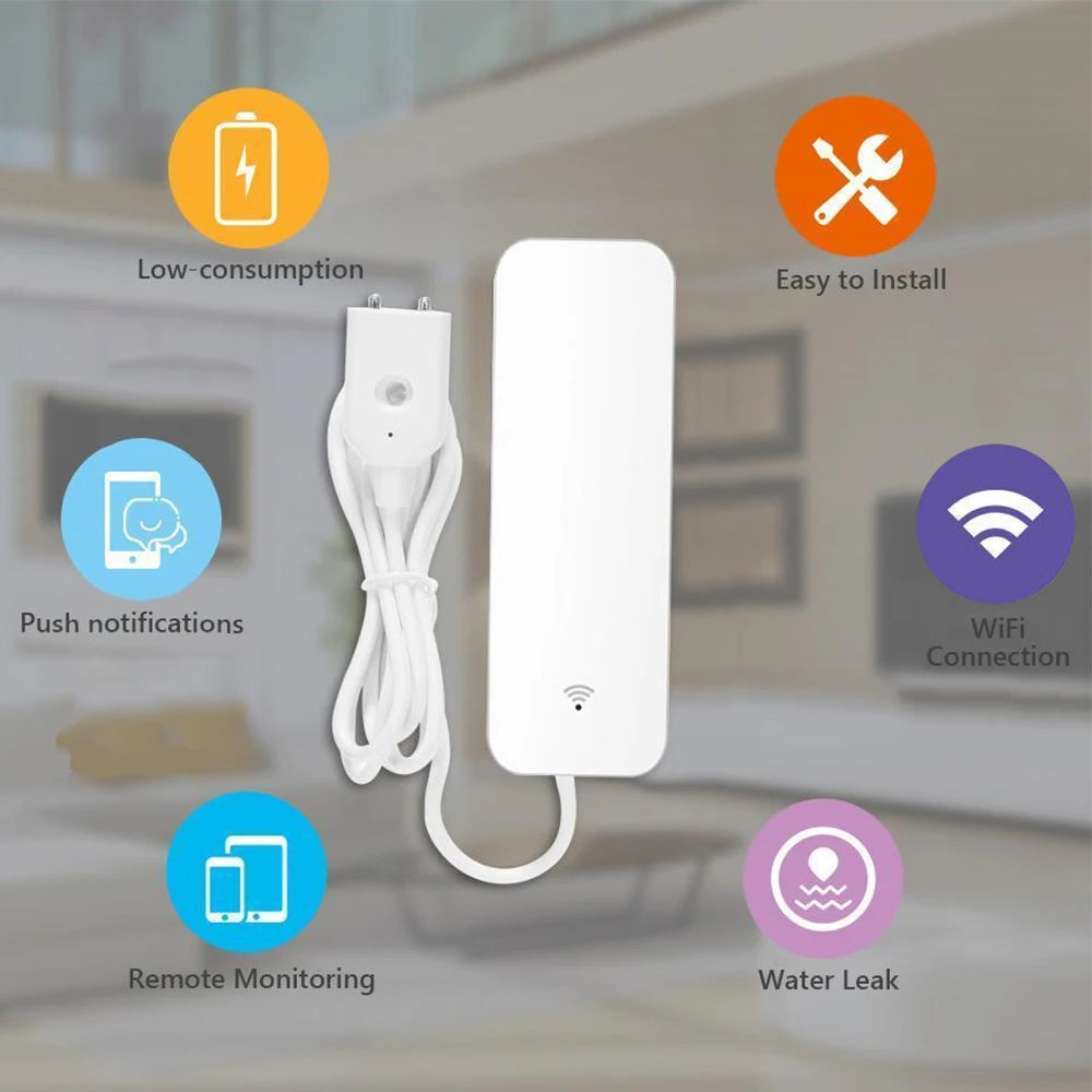 Tuya Wifi Water Leak Sensor, Water Leak Detector, Smartlife APP Notification Alerts,Leak Alarm Home Security Water Flood Sensor