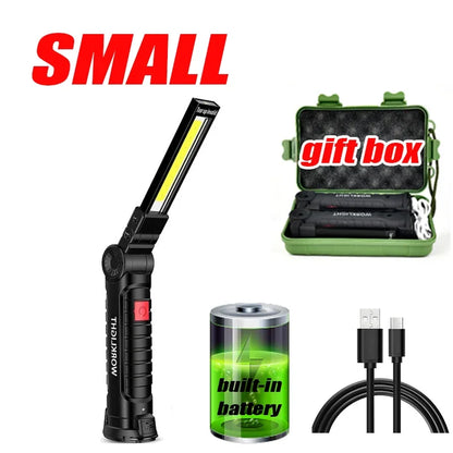 Rechargeable COB Work Light with Magnetic Base and Hook