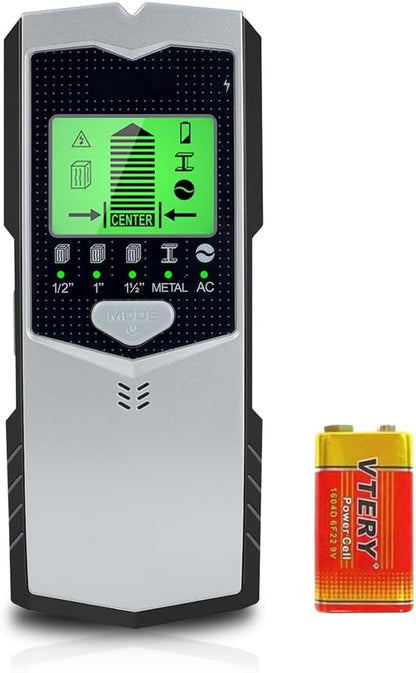 Stud Finder Wall Scanner, 5 in 1 Stud Detector | HD LCD Display, Center and Edge, Wood Metal AC Wire