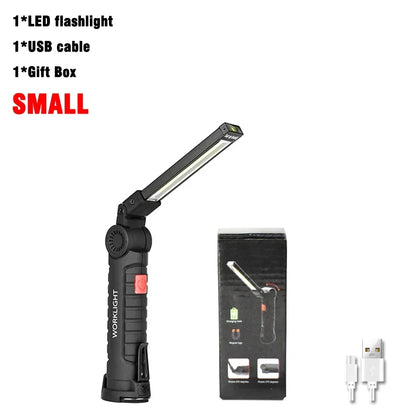 Rechargeable COB Work Light with Magnetic Base and Hook