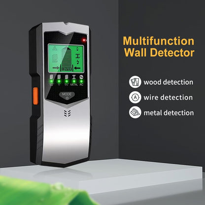 Stud Finder Wall Scanner, 5 in 1 Stud Detector | HD LCD Display, Center and Edge, Wood Metal AC Wire