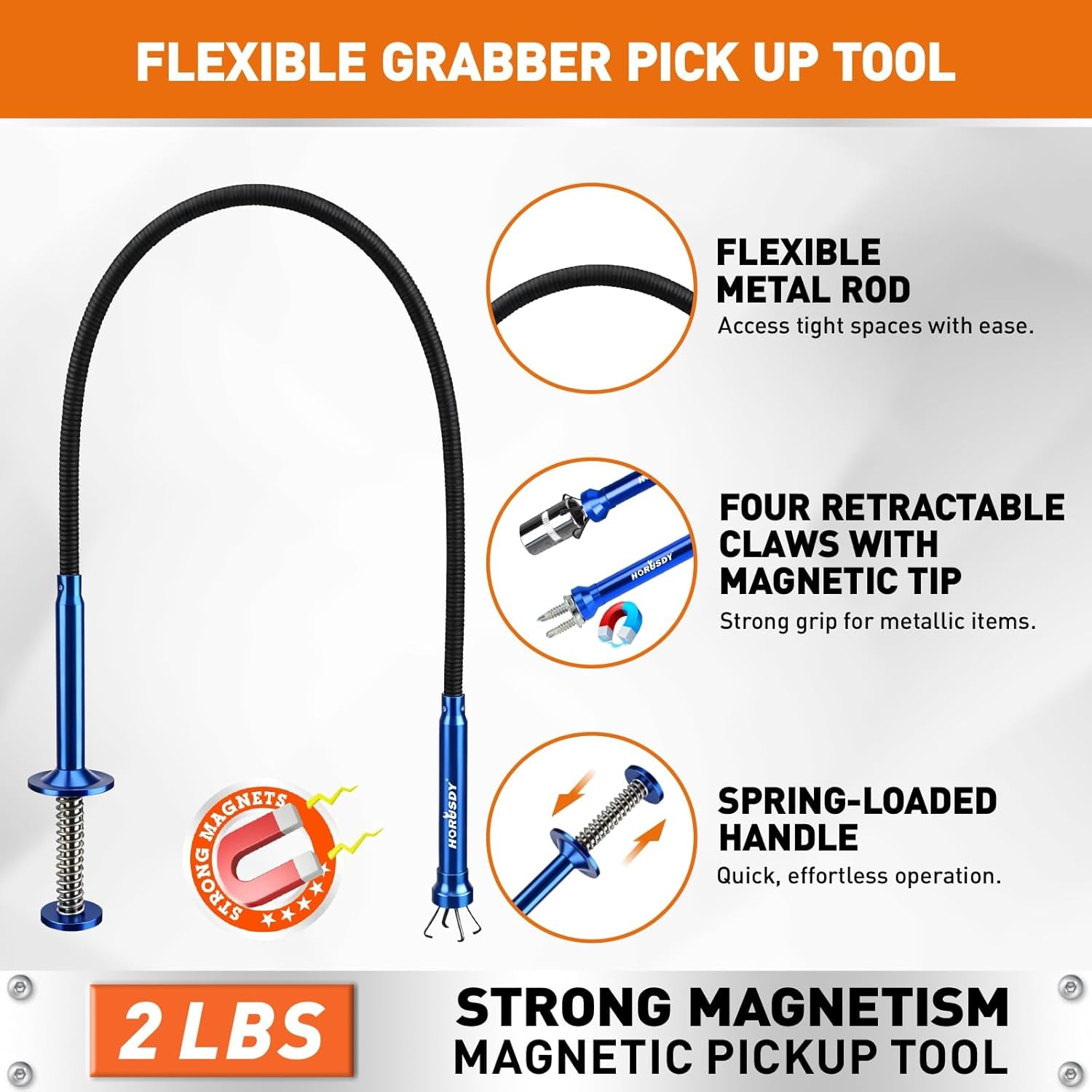4-Piece Magnetic Pickup Kit with 360° Inspection Mirror